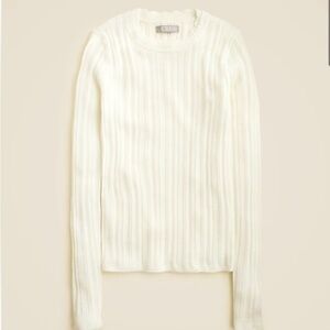 J. Crew Cream pointelle sweater-tee in merino wool